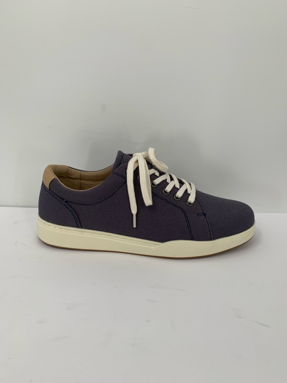 ABEO Encore lace sneaker shoe navy blue canvas tie comfort footbed court new 8.5